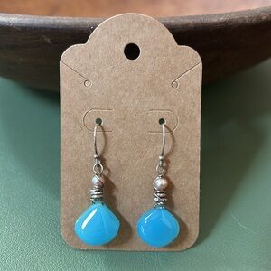 Blue and Silver Stone Handmade Earrings